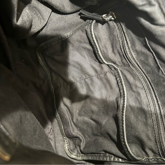 Vintage Banana Republic Black Leather Hobo Bag shoulder purse grunge everyday - Picture 9 of 16
